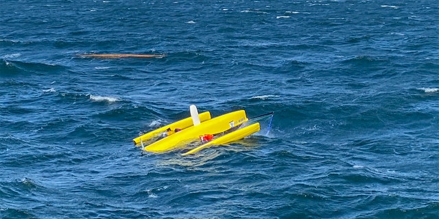 A sailboat in the Race to Alaska capsized off the coast of Washington, Monday, June 13, 2022.