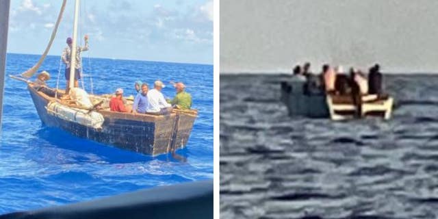 Cubans located at sea in a "rustic vessel." 