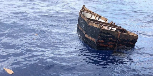 Vessel used by Cuban migrants intercepted by U.S. Coast Guard