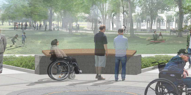 Another rendering of a future memorial commemorating FDR's D-Day prayer of June 6, 1944. The text of the prayer is to be placed on tablets at the National World War II Memorial in Washington, D.C. 