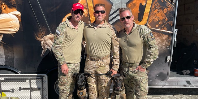 Joshua Perry, Dave Eckerson and Mark "Oz" Geist outside the Shadow Warriors Project truck in Wildwood, N.J., this past weekend.