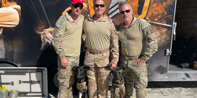 Joshua Perry, Dave Eckerson and Mark "Oz" Geist outside the Shadow Warriors Project truck in Wildwood, N.J., this past weekend.