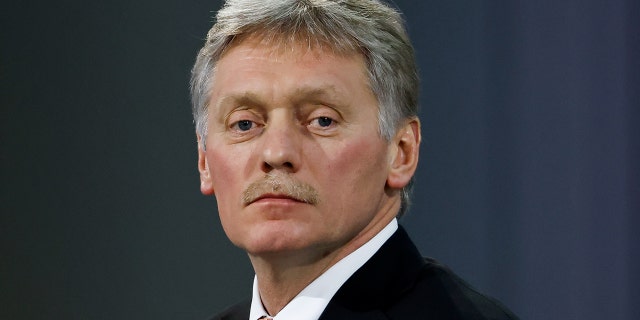 Kremlin spokesman Dmitry Peskov attends a news conference of Russian President Vladimir Putin, in Moscow, Dec. 23, 2021.