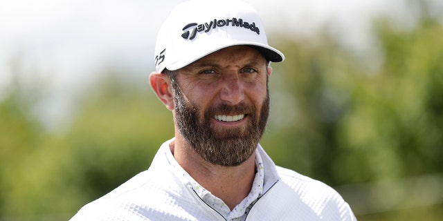 Dustin Johnson during the Pro-Am ahead of the LIV Golf Invitational on June 8, 2022, in St Albans.