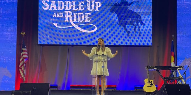 Sarah Sanders at the 2022 Western Conservative Summit in Denver, Colorado