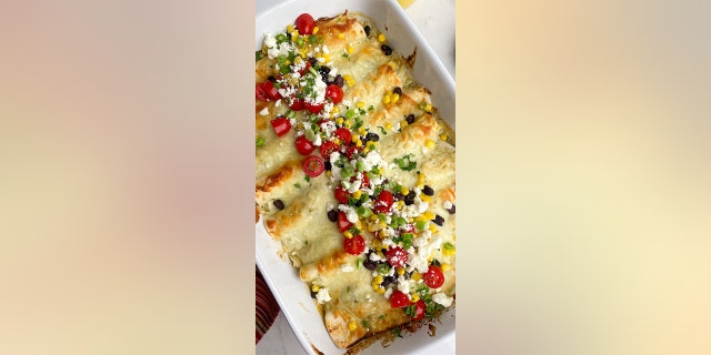 Easy Green Chicken Enchiladas by Cara Lanz, Midwestern HomeLife