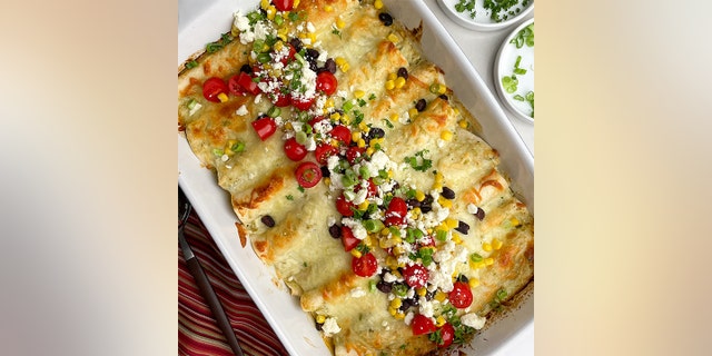 Easy Green Chicken Enchiladas by Cara Lanz, Midwestern HomeLife