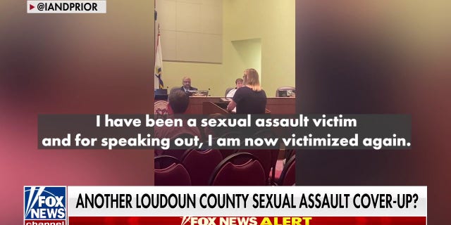 Teacher Laurie Vandermeulen speaks at a Loudoun County School Board Meeting in Ashburn, Va.