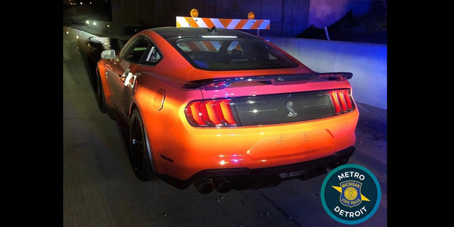 One of the three Ford Mustangs recovered by Michigan State Police on Thursday, June 16 after it allegedly was stolen from a Detroit-area assembly plant.