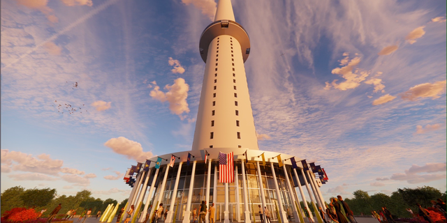 The centerpiece of the proposed Flagpole of Freedom Park in Maine is a 1,776-foot tall flagpole, the world's highest, featuring an observation deck and a giant American flag larger than a football field. 