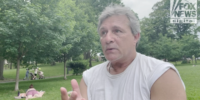 Gus, a long-term Astoria resident in AOC's district, says she should not endorse Biden in 2024. (Megan Myers/Fox News Digital)