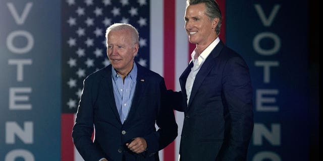 Gov.  Gavin Newsom with President Joe Biden