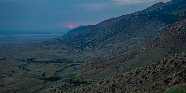 Montana and Wyoming landscapes are seen from scenic overlooks near Dayton, Wyoming along U.S. Highway 14 in the Bighorn National Forest on July 9, 2018. (Photo by Patrick Gorski/NurPhoto via Getty Images)