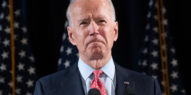 Former US Vice President and Democratic presidential hopeful Joe Biden speaks about COVID-19, known as the Coronavirus, during a press event in Wilmington, Delaware on March 12, 2020. (Photo by SAUL LOEB / AFP) (Photo by SAUL LOEB/AFP via Getty Images)