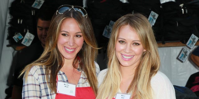Haylie Duff and Hilary Duff attend the Los Angeles Mission's 75th anniversary end-of -ummer block party Aug. 27, 2011. Hilary recently posed nude for the cover of Women’s Health magazine, and Haylie said her sister "looked beautiful."