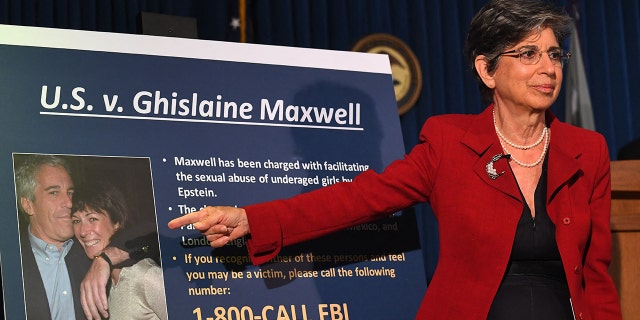 Acting US Attorney for the Southern District of New York, Audrey Strauss, announces charges against Ghislaine Maxwell during a July 2, 2020, press conference in New York City. (Photo by Johannes EISELE / AFP) (Photo by JOHANNES EISELE/AFP via Getty Images)