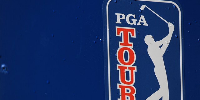 PGA TOUR logo is seen during the second round of the Farmers Insurance Open at Torrey Pines South on January 29, 2021 in San Diego, California. 