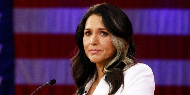 Tulsi Gabbard, former Representative from Hawaii, speaks during the Conservative Political Action Conference (CPAC) in Orlando, Florida, U.S., on Friday, Feb. 25, 2022.