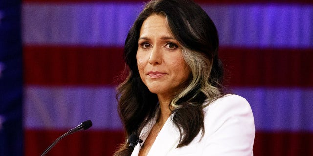 Tulsi Gabbard, former Representative from Hawaii, speaks during the Conservative Political Action Conference (CPAC) in Orlando, Florida, U.S., on Friday, Feb. 25, 2022.