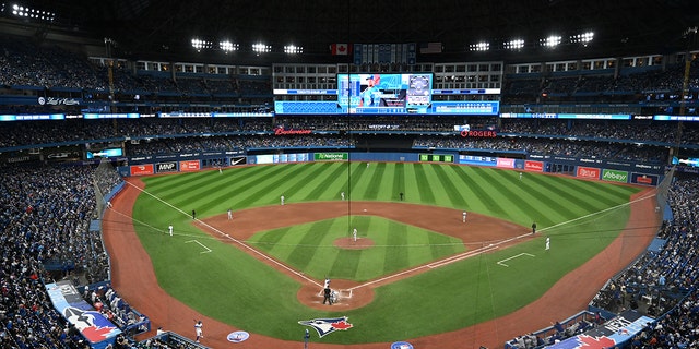 A general view during the game between the Texas Rangers and the Toronto Blue Jays at Rogers Centre on Friday, April 8, 2022 in Toronto, Canada. 
