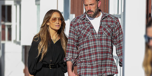Jennifer Lopez and Ben Affleck are seen on April 23, 2022 in Los Angeles, California.