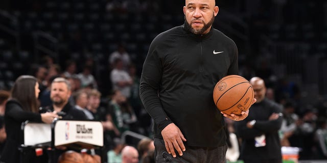 Assistant coach Darvin Ham of the Milwaukee Bucks before Game 7 of the NBA Eastern Conference semifinals against the Boston Celtics May 15, 2022, at the TD Garden in Boston.  