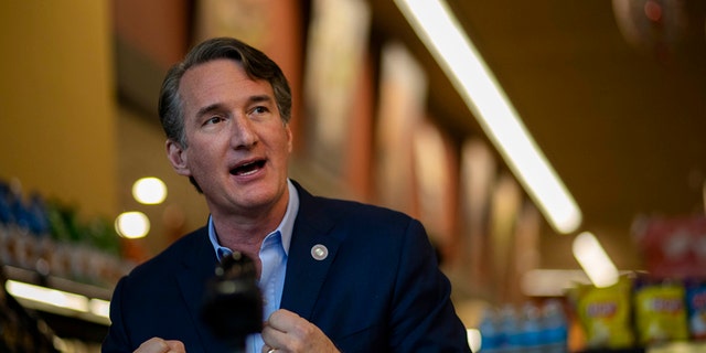 Virginia Gov. Glenn Youngkin held a round table meeting with parents and two of his secretaries at a Safeway grocery store in Alexandria, VA on February 3, 2022.