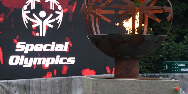 Illustration picture shows the flame the opening ceremony of the 38th edition of the National Games of Special Olympics Belgium, at Sports Center Blocry in Ottignies - Louvain-la-Neuve, Wednesday 25 May 2022. BELGA PHOTO JOHN THYS (Photo by JOHN THYS / BELGA MAG / Belga via AFP) (Photo by JOHN THYS/BELGA MAG/AFP via Getty Images)
