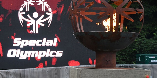 Illustration picture shows the flame the opening ceremony of the 38th edition of the National Games of Special Olympics Belgium, at Sports Center Blocry in Ottignies - Louvain-la-Neuve, Wednesday 25 May 2022. BELGA PHOTO JOHN THYS (Photo by JOHN THYS / BELGA MAG / Belga via AFP) (Photo by JOHN THYS/BELGA MAG/AFP via Getty Images)