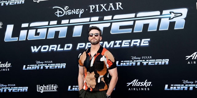 U.S. actor Chris Evans attends the Out-of-This-World Premiere of Disney and Pixar's "Lightyear" at the El Capitan Theater on June 8, 2022 in Hollywood, California.