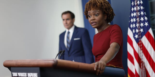 Karine Jean-Pierre, White House press secretary, said the Biden administration condemns violence and intimidation against justices.