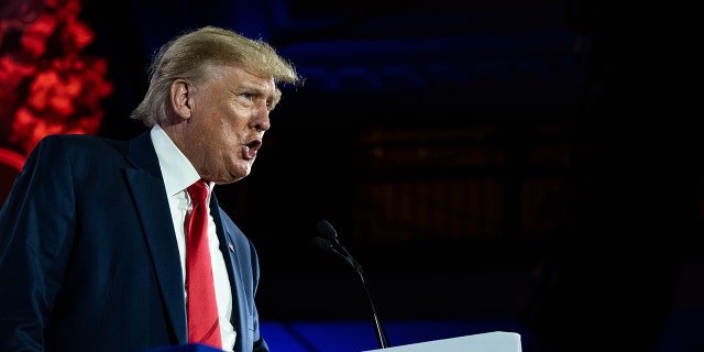 El ex presidente de los Estados Unidos, Donald Trump, da el discurso de apertura en Faith &Amp;  Freedom Coalition durante su reunión anual "Conferencia de Política Camino a la Mayoría" en el Gaylord Opryland Resort &  Centro de convenciones 17 de junio de 2022 en Nashville, Tennessee.  (Foto de Seth Herald/Getty Images)