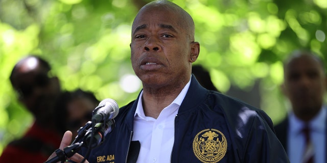 Mayor Eric Adams speaks during Juneteenth Celebration in Seneca Village at Central Park of New York City, on June 19, 2022.