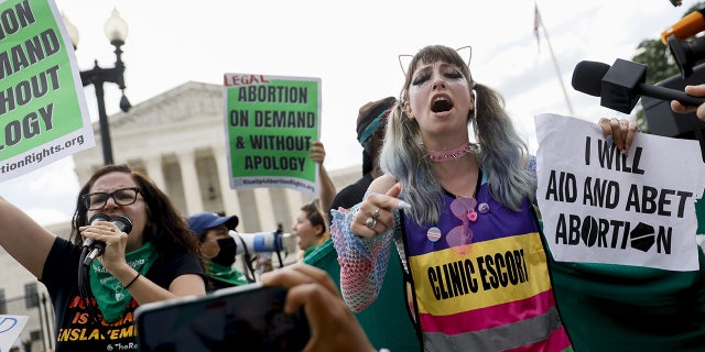 Abortion rights demonstrators protest outside the US Supreme Court in Washington, D.C., US, on Friday, June 24, 2022.