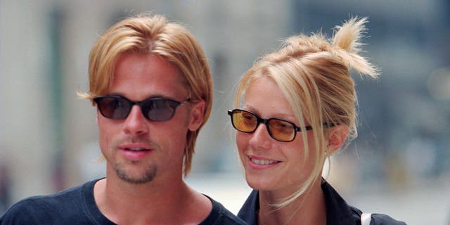 Brad Pitt and Gwyneth Paltrow strolling on Madison Avenue, NYC, in 1996. The couple split the following year.