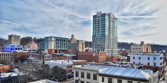 Skyline of downtown Asheville, North Carolina.