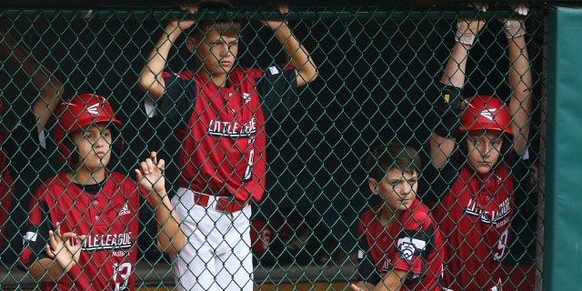 WILLIAMSPORT, PENNSYLVANIA - AUGUST 29: Team Ohio players watch from the dugout in the fifth inning of the 2021 Little League World Series against Team Michigan at Howard J. Lamade Stadium on August 29, 2021, in Williamsport, Pennsylvania. 