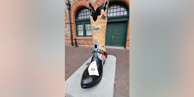 Decorative boot outside the train depot in Cheyenne, Wyoming. (Photo by: HUM Images/Universal Images Group via Getty Images)