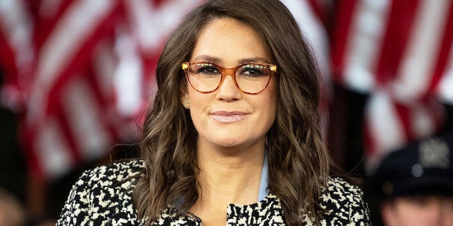 Jessica Tarlov attends the new All-American Christmas Tree lighting outside News Corporation at Fox Square on December 9, 2021 in New York City.