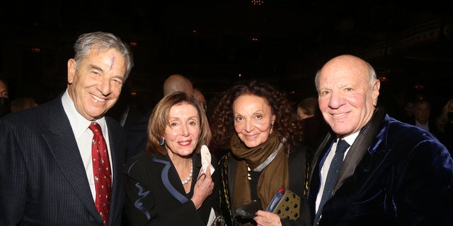 NEW YORK, NEW YORK:  Paul Pelosi, Nancy Pelosi, Diane von Furstenberg and Barry Diller. 