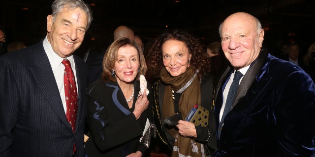 NEW YORK, NEW YORK:  Paul Pelosi, Nancy Pelosi, Diane von Furstenberg and Barry Diller. 