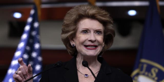 Sen. Debbie Stabenow (D-MI), the Senate Committee on Agriculture, Nutrition and Forestry Chairwoman speaks at a press conference on the introduction of legislation to help Americans with the nationwide baby formula shortage at the U.S. Capitol Building on May 17, 2022 in Washington, DC.