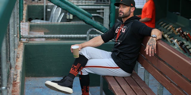 Manager Gabe Kapler #19 of the San Francisco Giants before a game against the Philadelphia Phillies at Citizens Bank Park on May 31, 2022 in Philadelphia, Pennsylvania.
