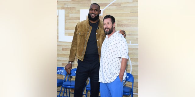 LeBron James serves as a produce on the Netflix film "Hustle." Adam Sandler and James attended the Los Angeles premiere on June 1.