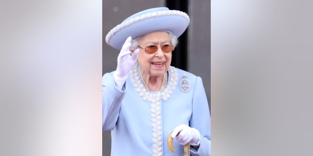 Queen Elizabeth smiles on the balcony during Trooping The Colour ceremony at Buckingham Palace.