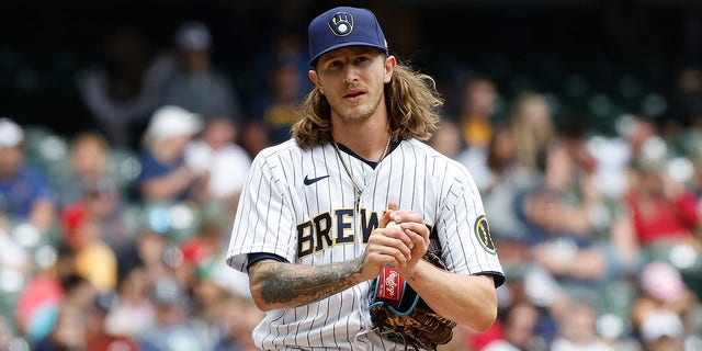 Josh Hader of the Milwaukee Brewers gets ready to throw a pitch against the San Diego Padres at American Family Field, June 5, 2022, in Milwaukee, Wisconsin.