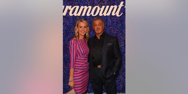 Tanya Giles, Paramount+ Chief programming officer of streaming and Sylvester Stallone celebrate the launch of Paramount+ in the U.K.