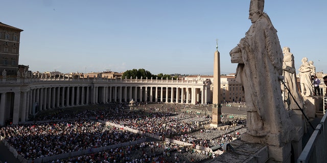 A view of St. Peter's Square during the 10th World Meeting of Families closing Mass on June 25, 2022 in Vatican City, Vatican. (Photo by Franco Origlia/Getty Images)