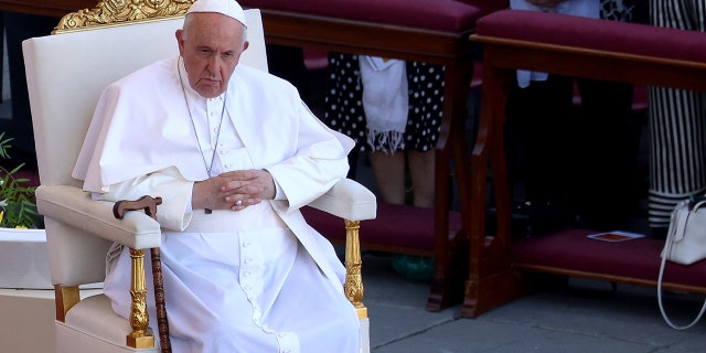 Pope Francis attends the 10th World Meeting of Families closing Mass in St. Peter's Square on June 25, 2022 in Vatican City, Vatican. (Photo by Franco Origlia/Getty Images)