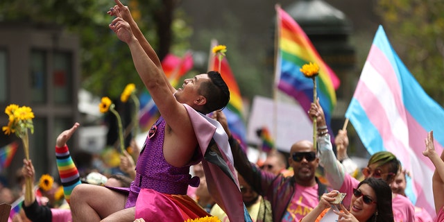 SF Pride grand marshal public poll choice Vinny Eng greets the crowd during the 52nd Annual San Francisco Pride Parade and Celebration on June 26, 2022, in San Francisco, California. 